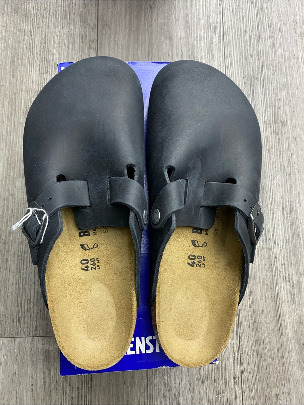 Birkenstock Boston BS Black Leather Clogs – Oiled Natural Leather